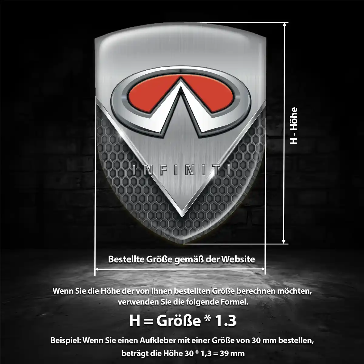 Infiniti Emblem Aufkleber Wappen Premium-Edition