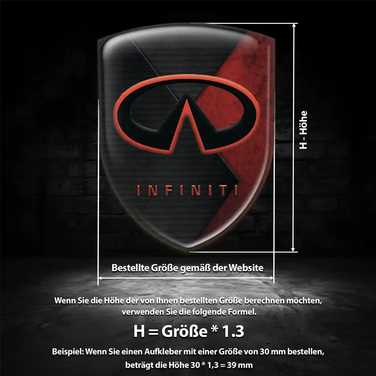 Infiniti Emblem Aufkleber Wappen Premiumqualität