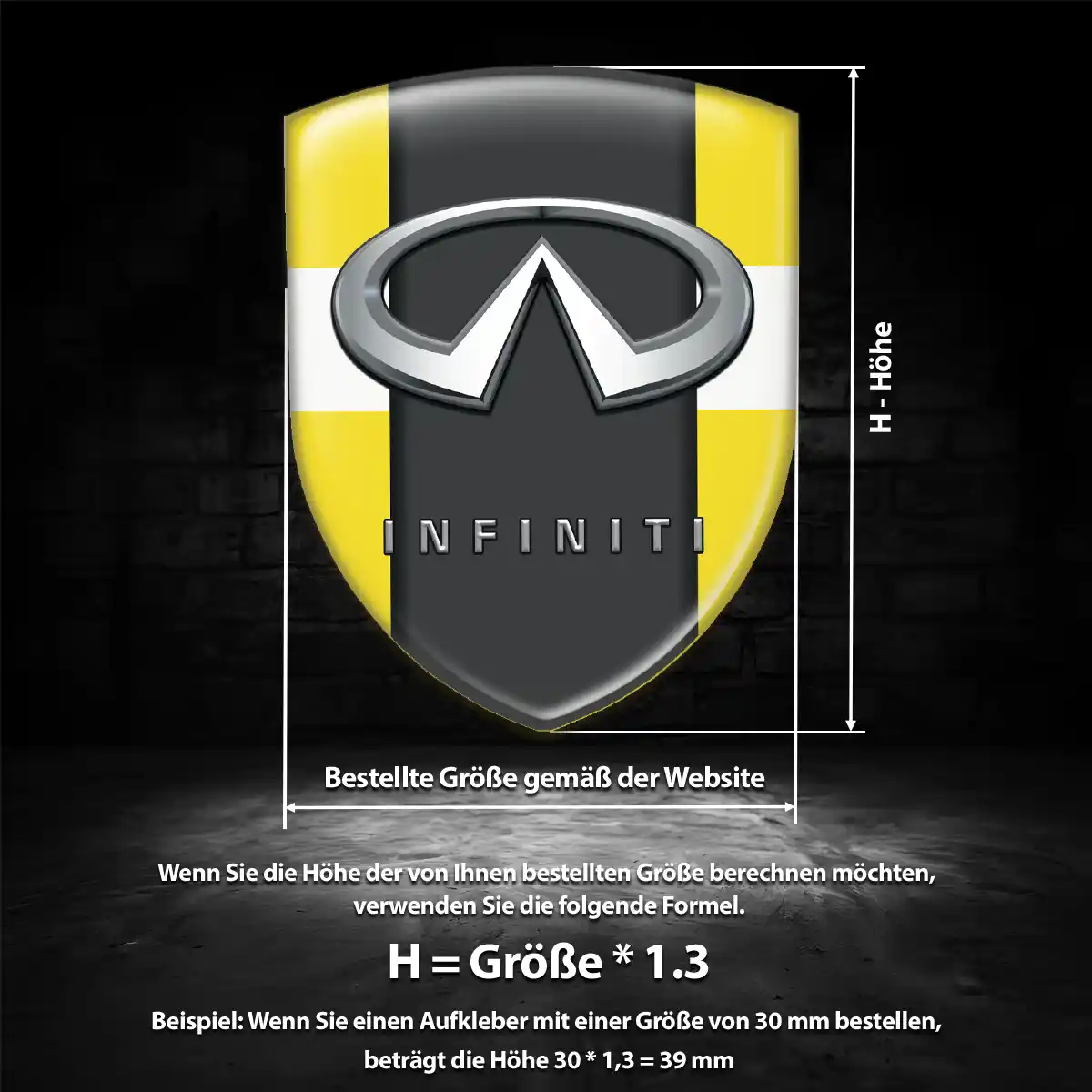 Infiniti Emblem Aufkleber Wappen Spitzenqualität