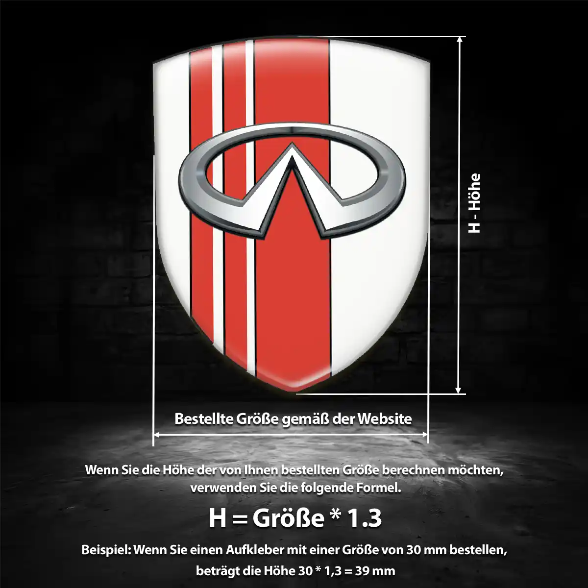 Infiniti Emblem Wappen Aufkleber Ausdrucksstarkes Design