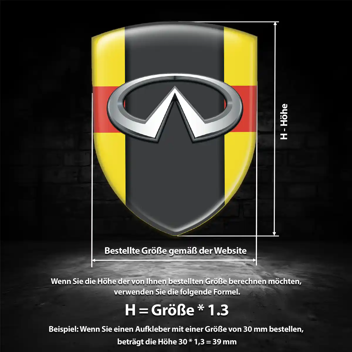 Infiniti Emblem Wappen Aufkleber Auto Hochwertiges Harz