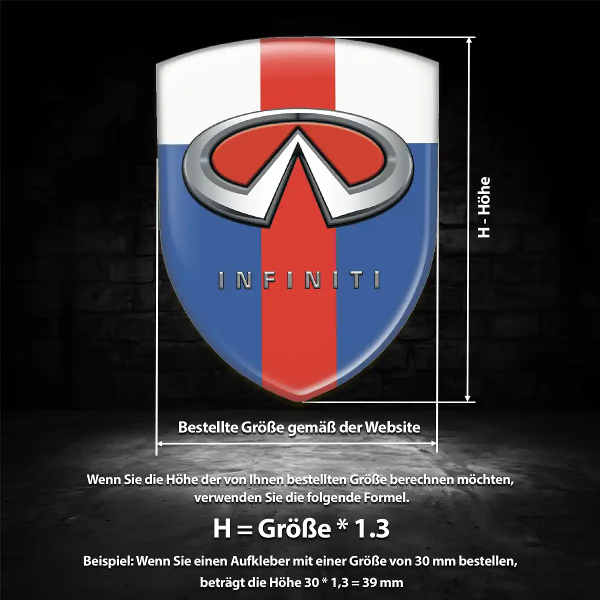 Infiniti Emblem Wappen Aufkleber Erstklassige Qualität
