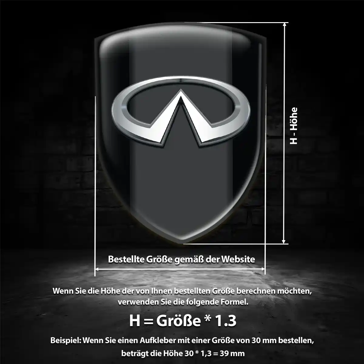 Infiniti Emblem Wappen Aufkleber Luxus-Edition