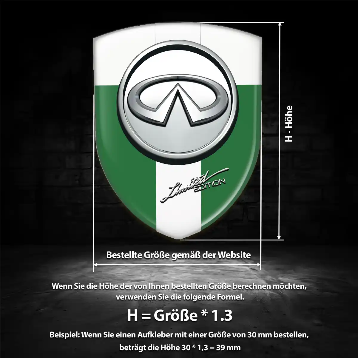 Infiniti Emblem Wappen Aufkleber Tuningfahrzeug