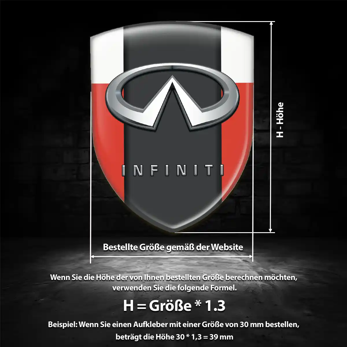Infiniti Emblem Wappen Auto Tuningfahrzeug