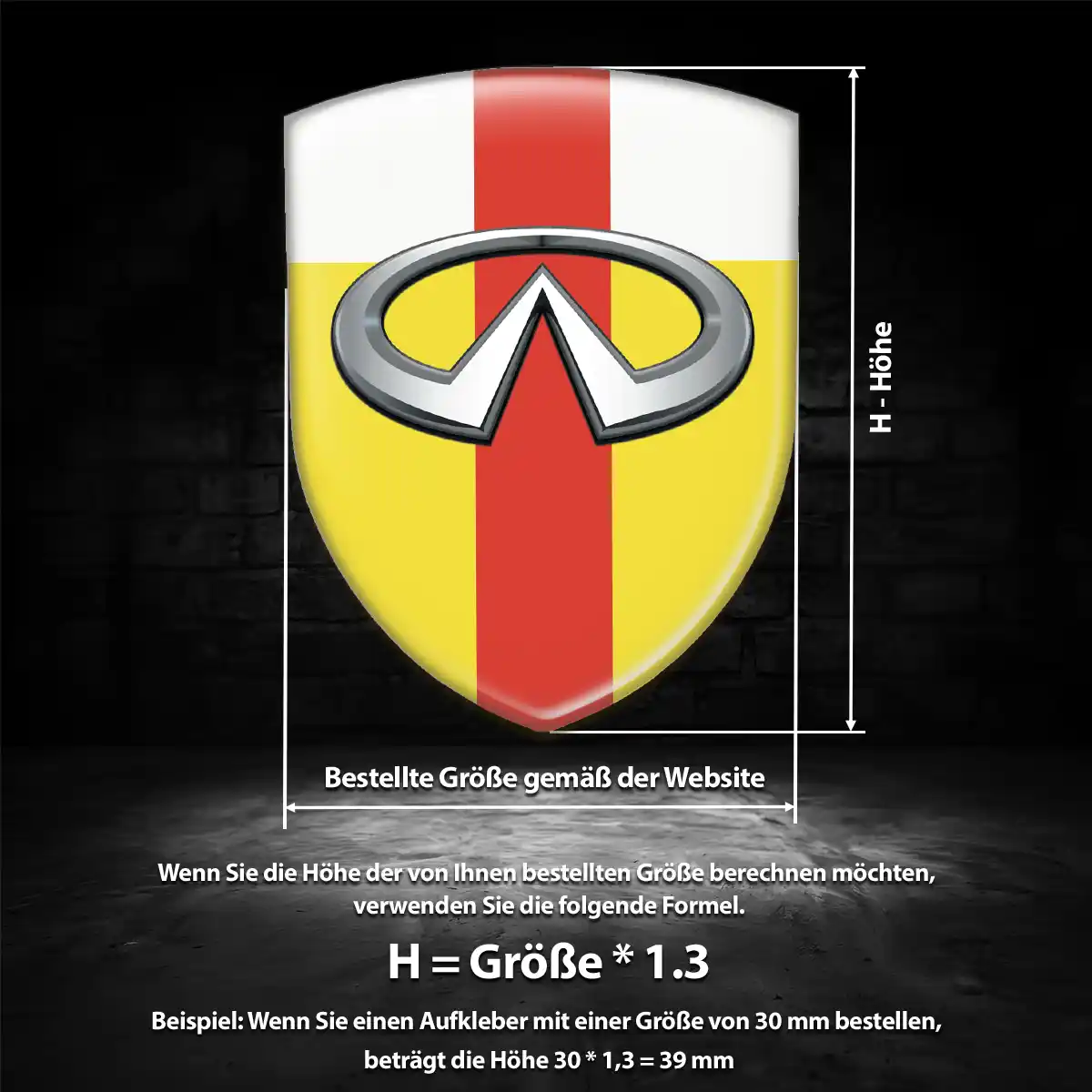 Infiniti Emblem Wappen Tuningfahrzeug