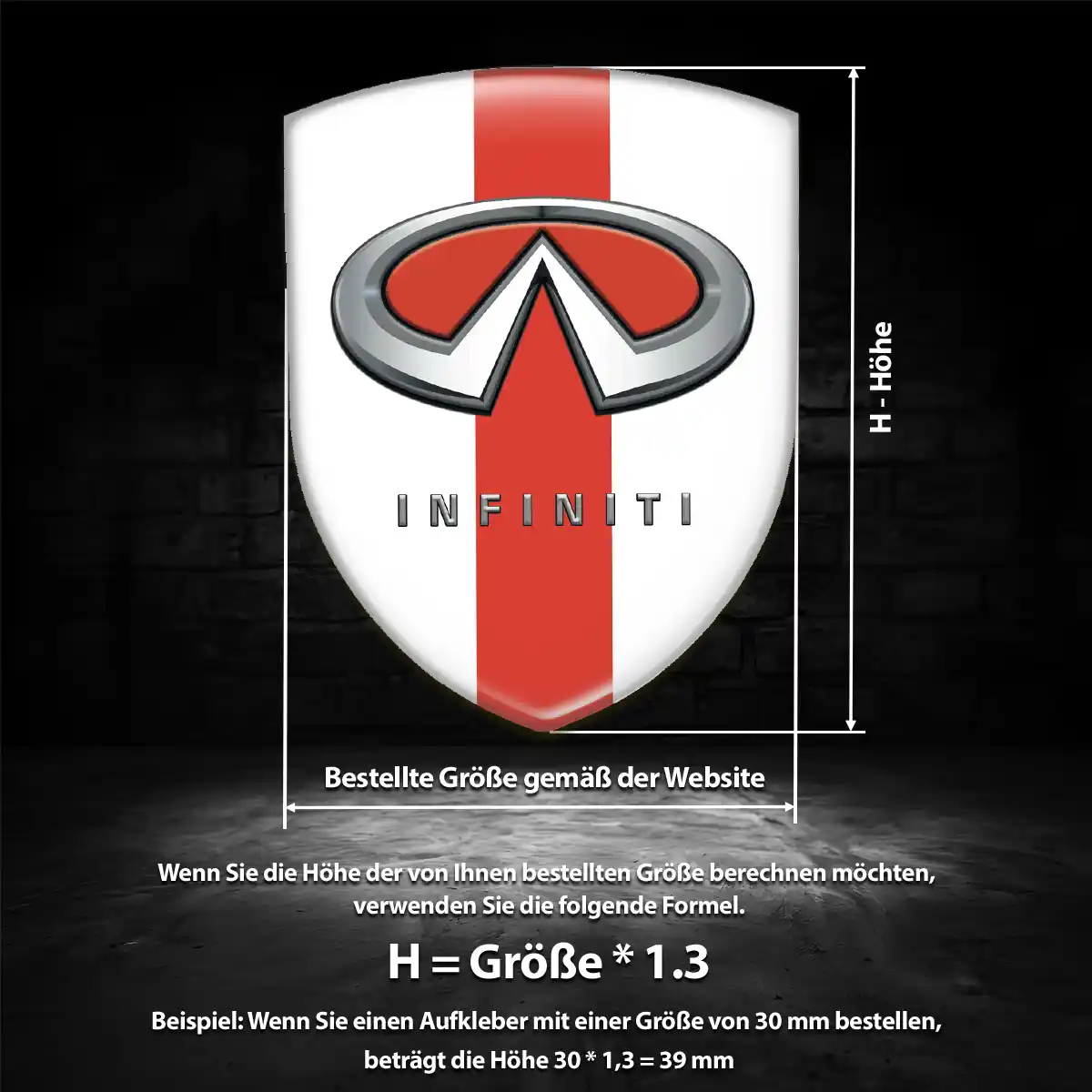 Infiniti Embleme Silikon Aufkleber Anspruchsvolles Design