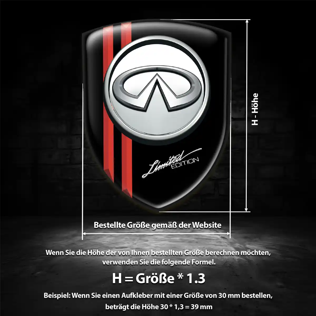Infiniti Embleme Silikon Aufkleber Auto Elegantes Design
