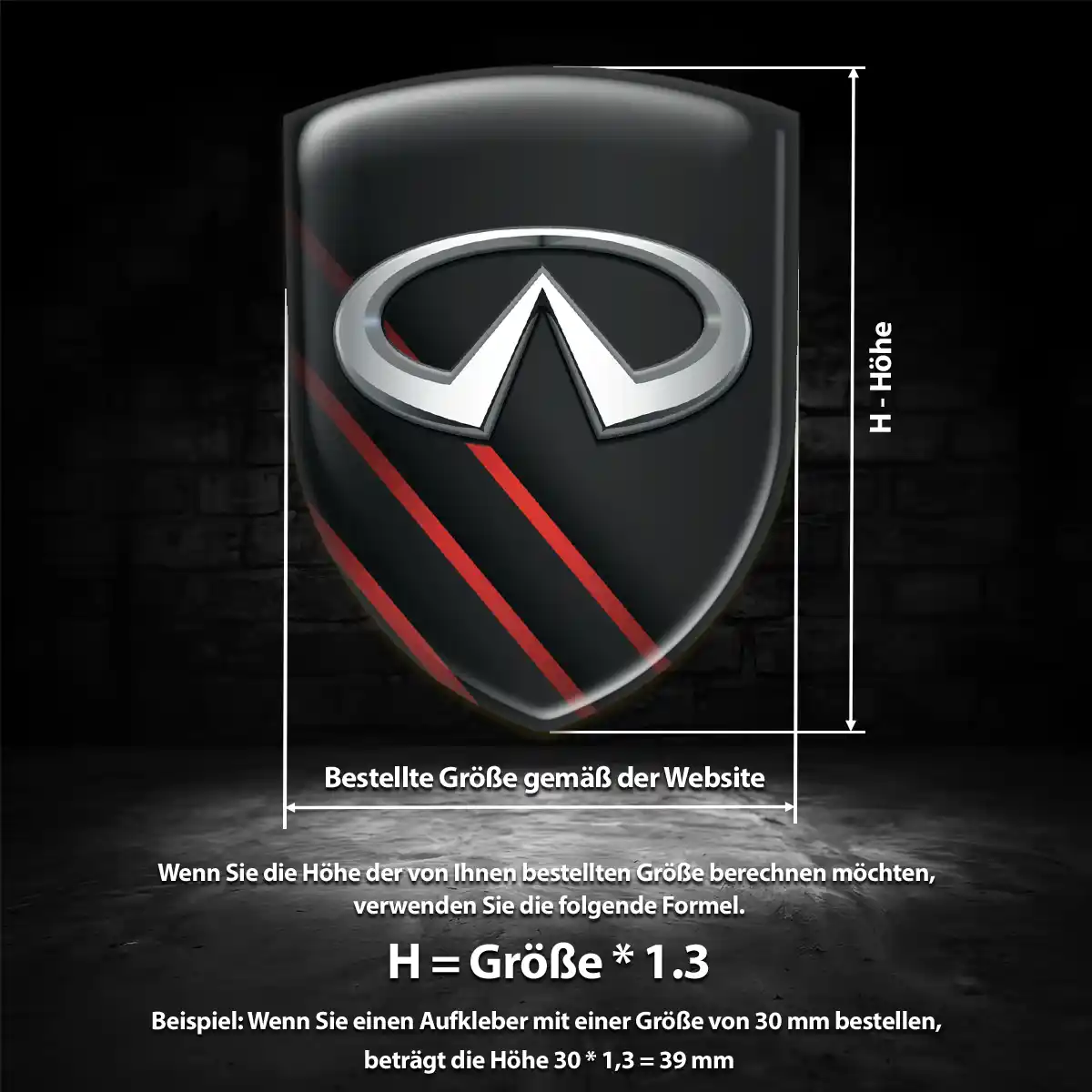 Infiniti Embleme Silikon Aufkleber Auto Exterieurdesign