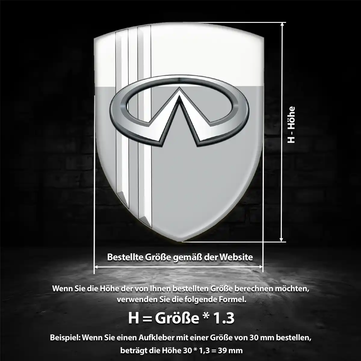 Infiniti Embleme Silikon Aufkleber Auto Interieurdesign