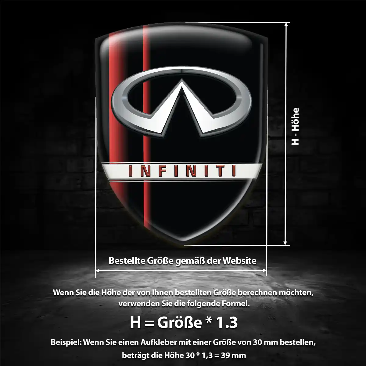 Infiniti Embleme Silikon Aufkleber Auto Premium-Edition