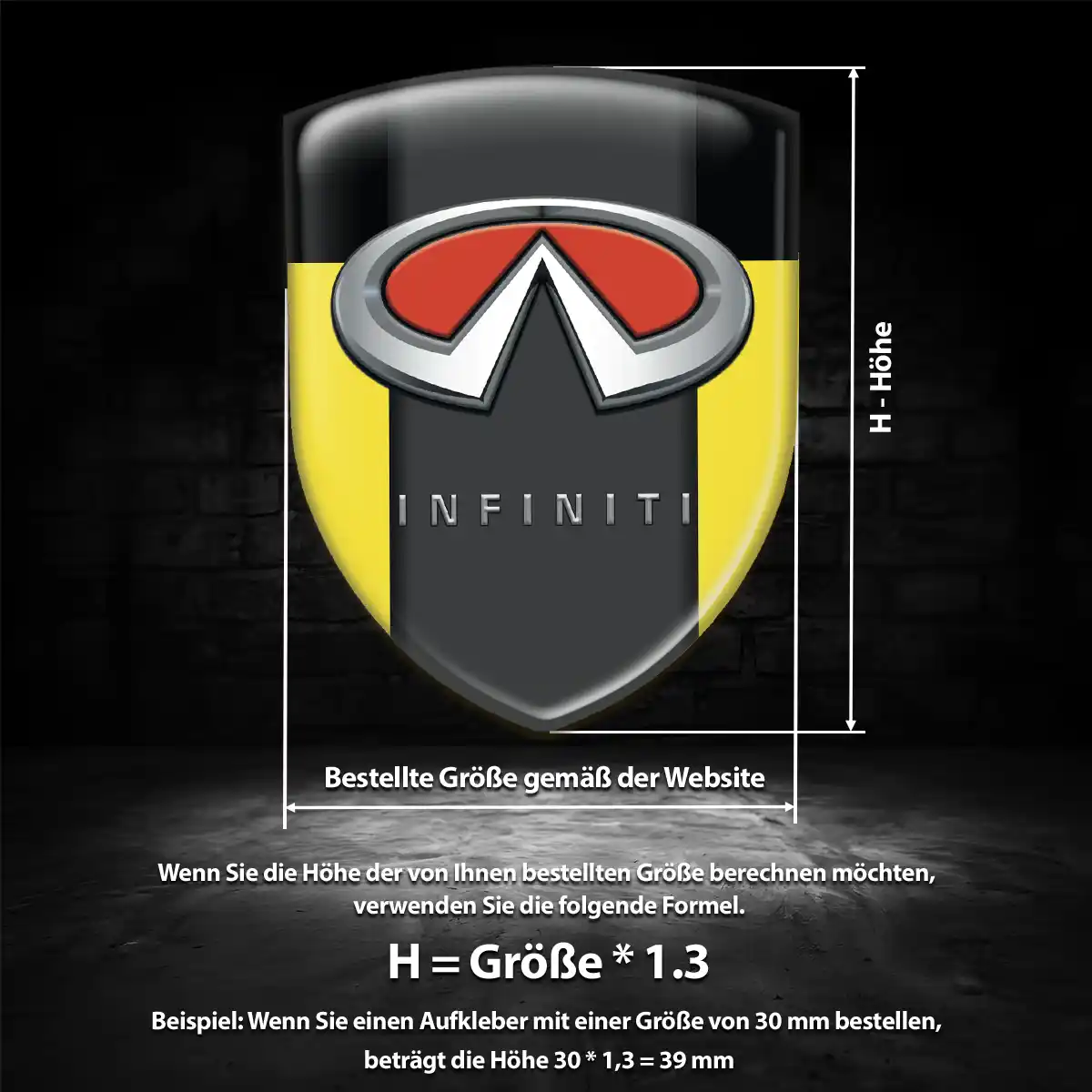 Infiniti Embleme Silikon Aufkleber Elegantes Design