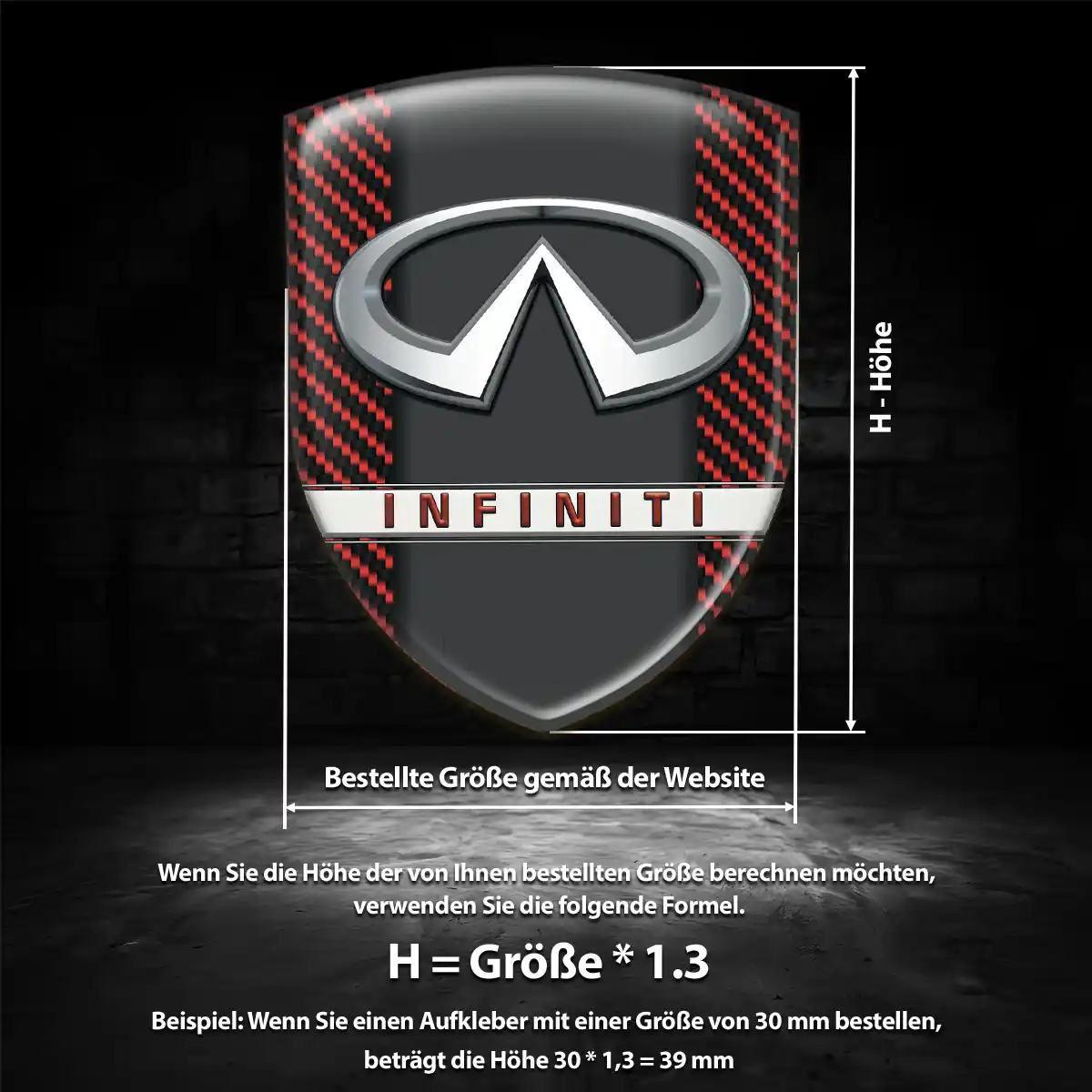 Infiniti Embleme Silikon Aufkleber Hochwertiges Harz