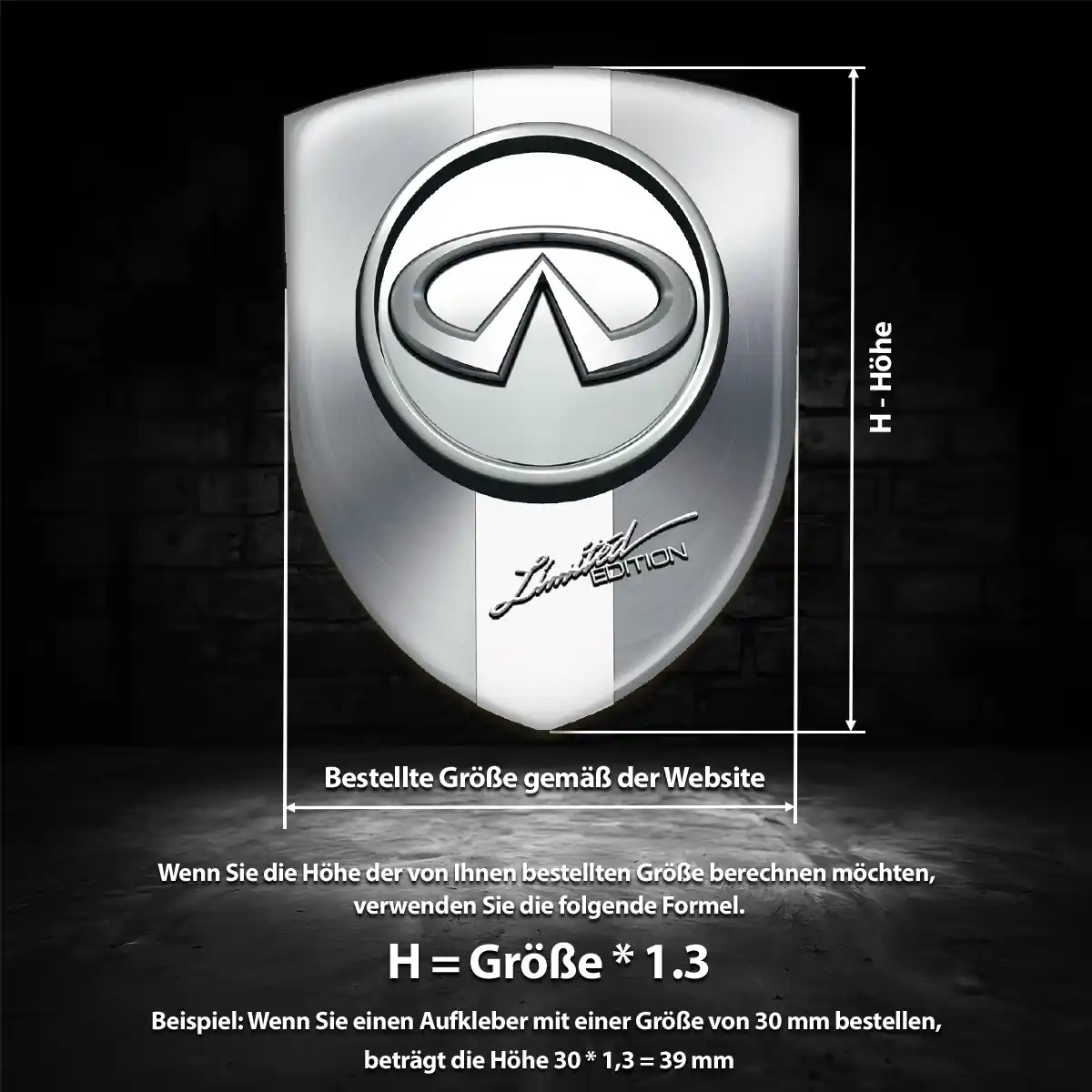 Infiniti Embleme Silikon Aufkleber Interieurdesign