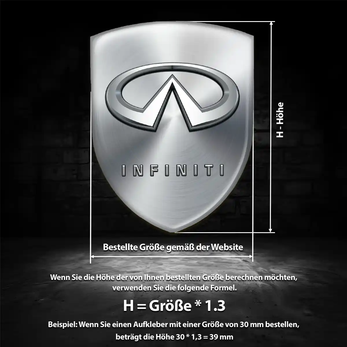 Infiniti Embleme Silikon Aufkleber Limitierte Auflage