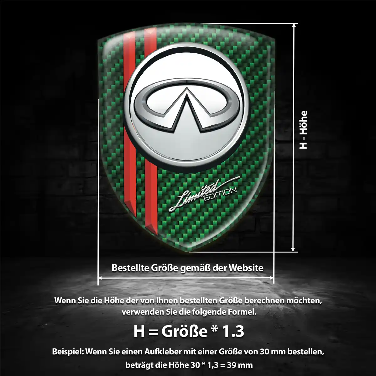 Infiniti Embleme Silikon Aufkleber Markenedition