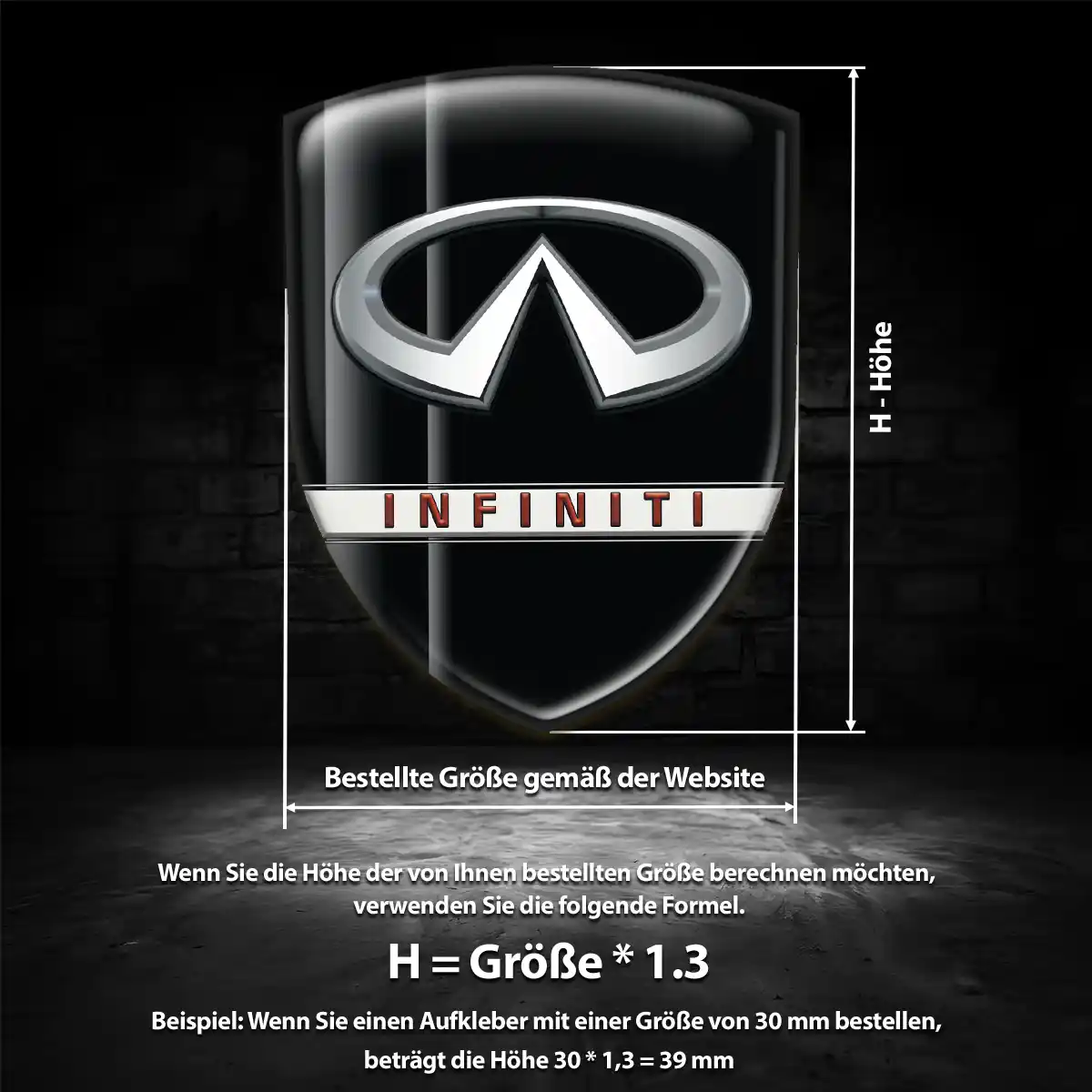 Infiniti Embleme Silikon Aufkleber Modernes Design