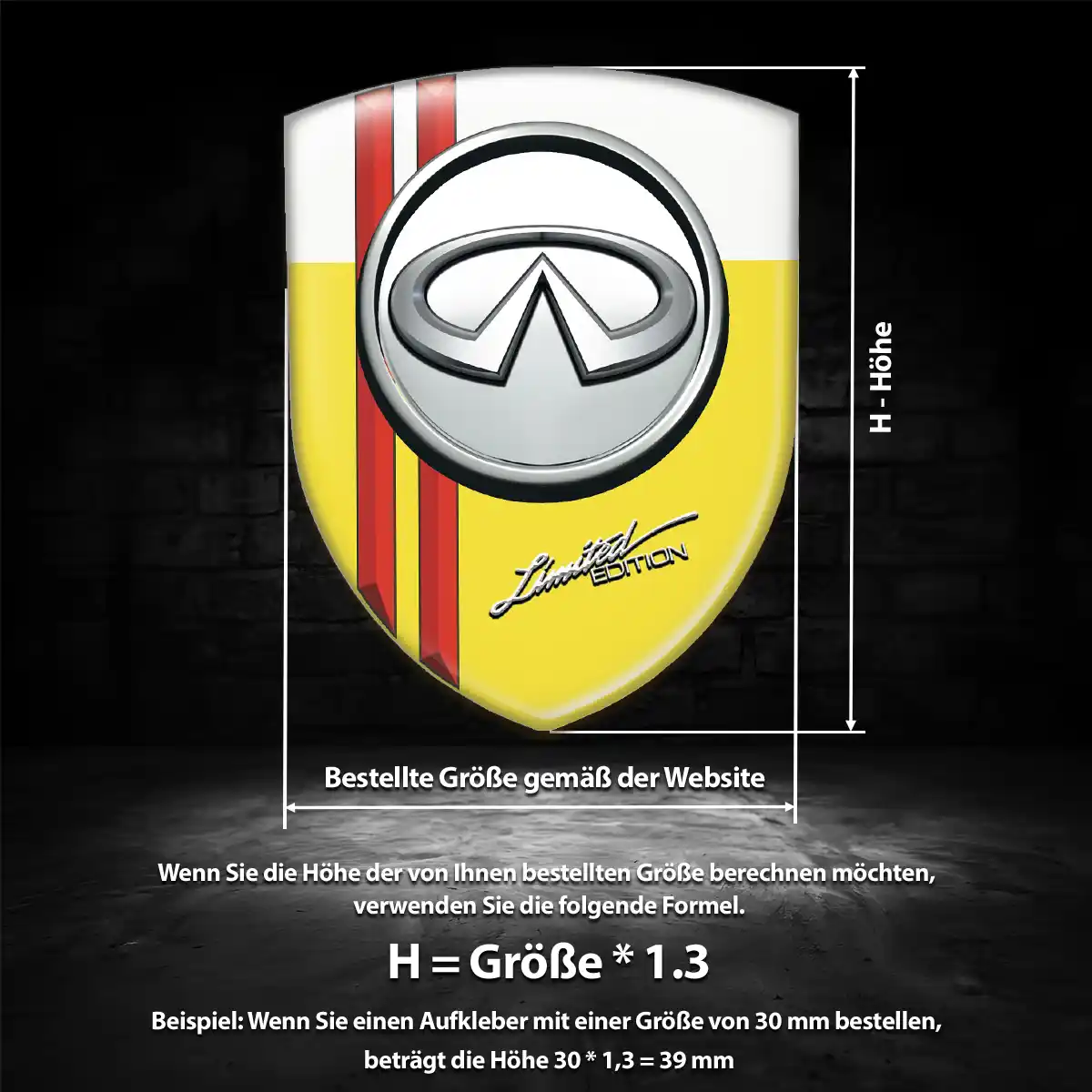 Infiniti Embleme Silikon Aufkleber Premiumqualität