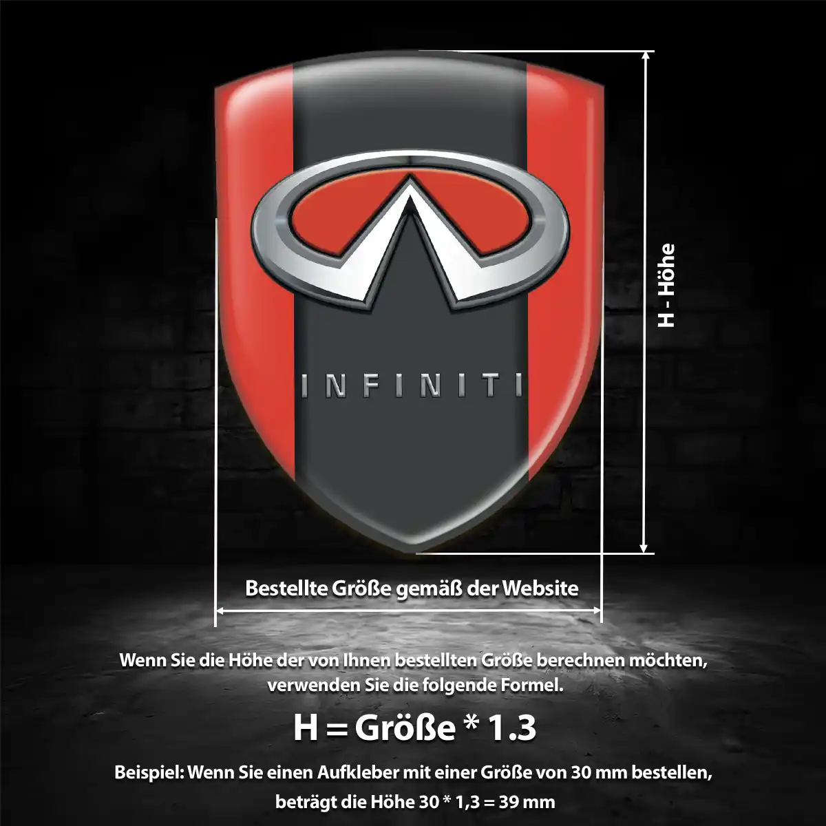 Infiniti Embleme Silikon Aufkleber Spitzenqualität
