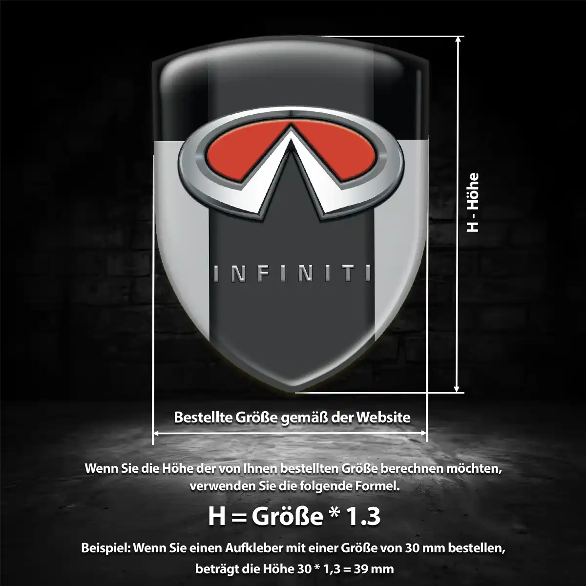 Infiniti Silikon Aufkleber Anspruchsvolles Design