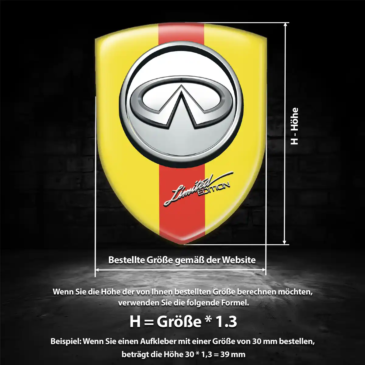Infiniti Silikon Aufkleber Auto Interieurdesign
