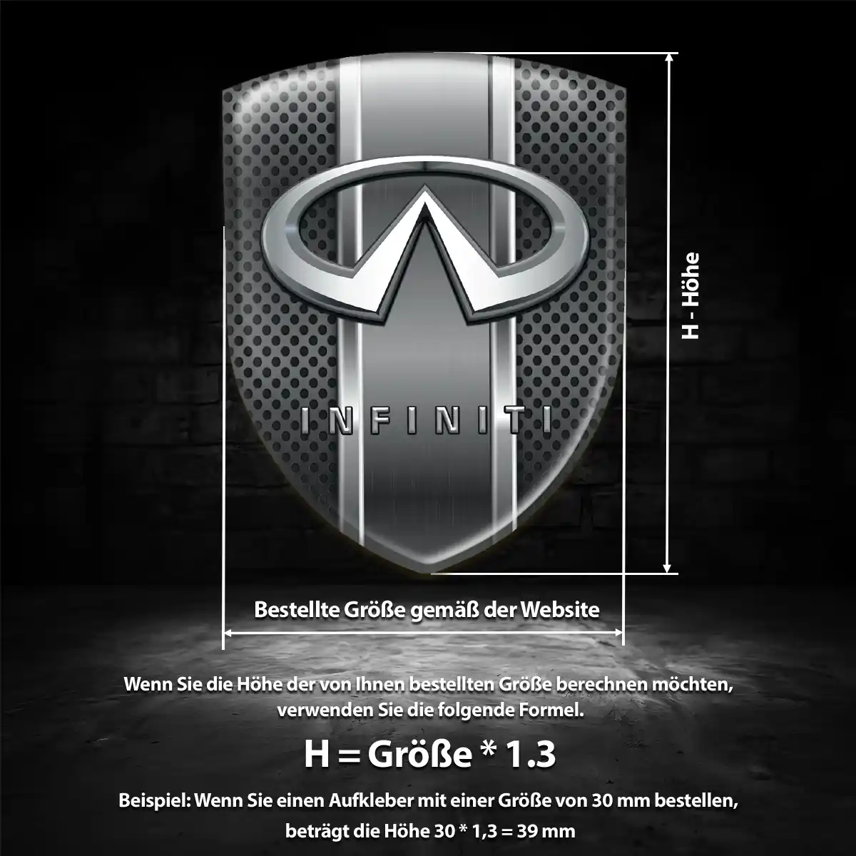 Infiniti Silikon Aufkleber Embleme Ausdrucksstarkes Design