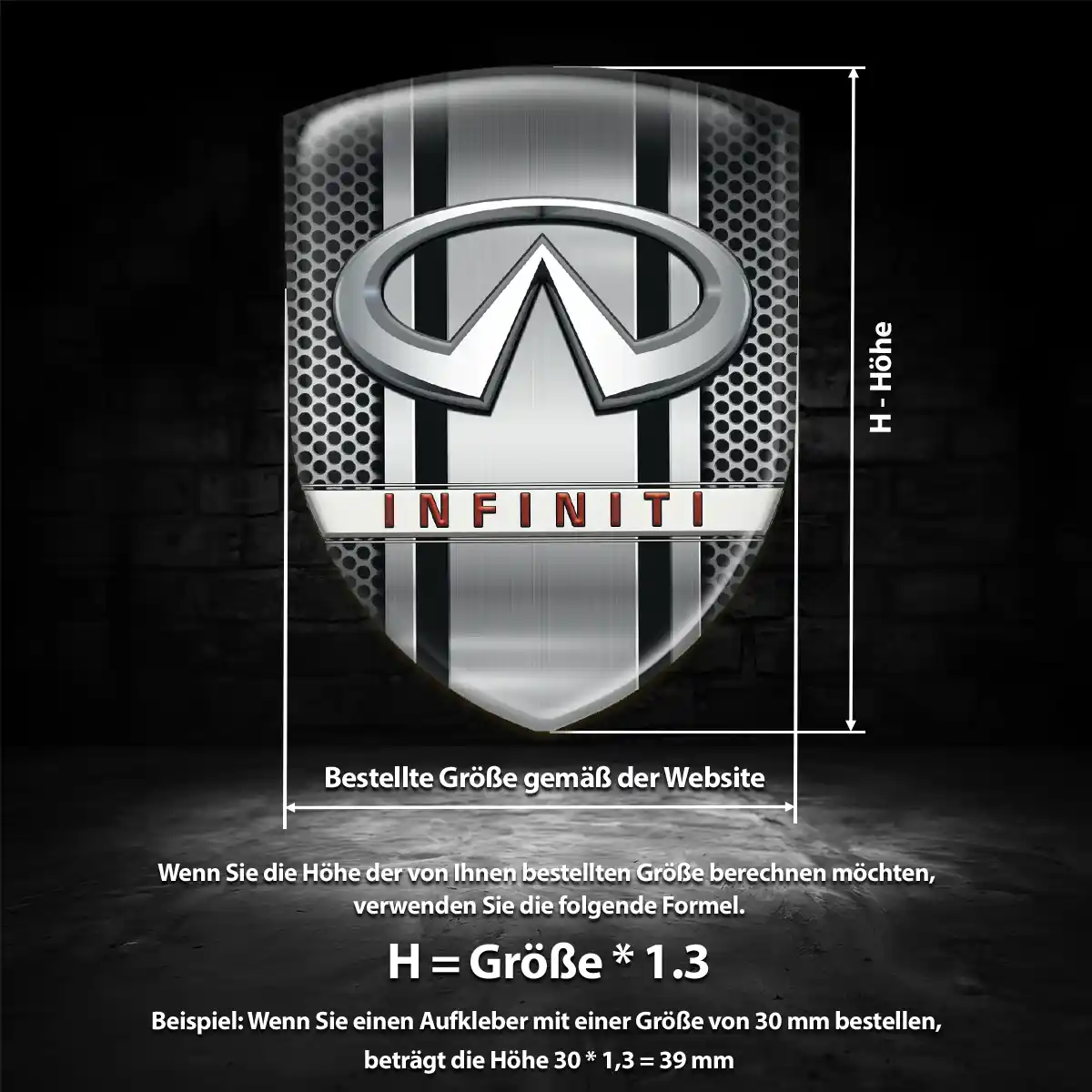 Infiniti Silikon Aufkleber Embleme Auto Exterieurdesign