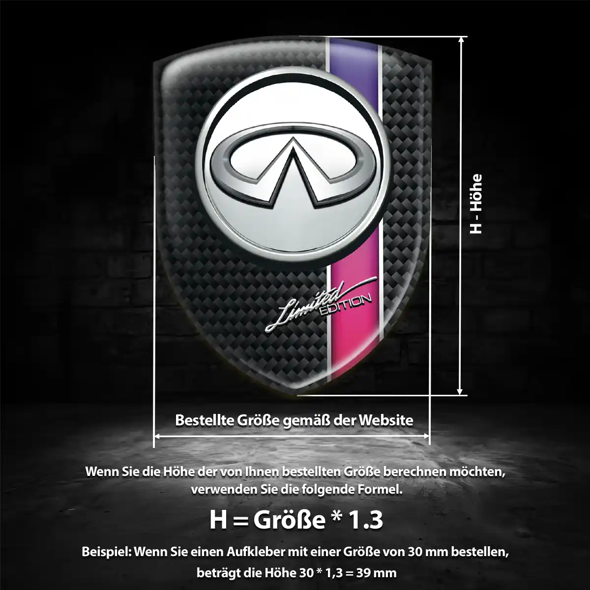 Infiniti Silikon Aufkleber Embleme Auto Hochwertiges Harz