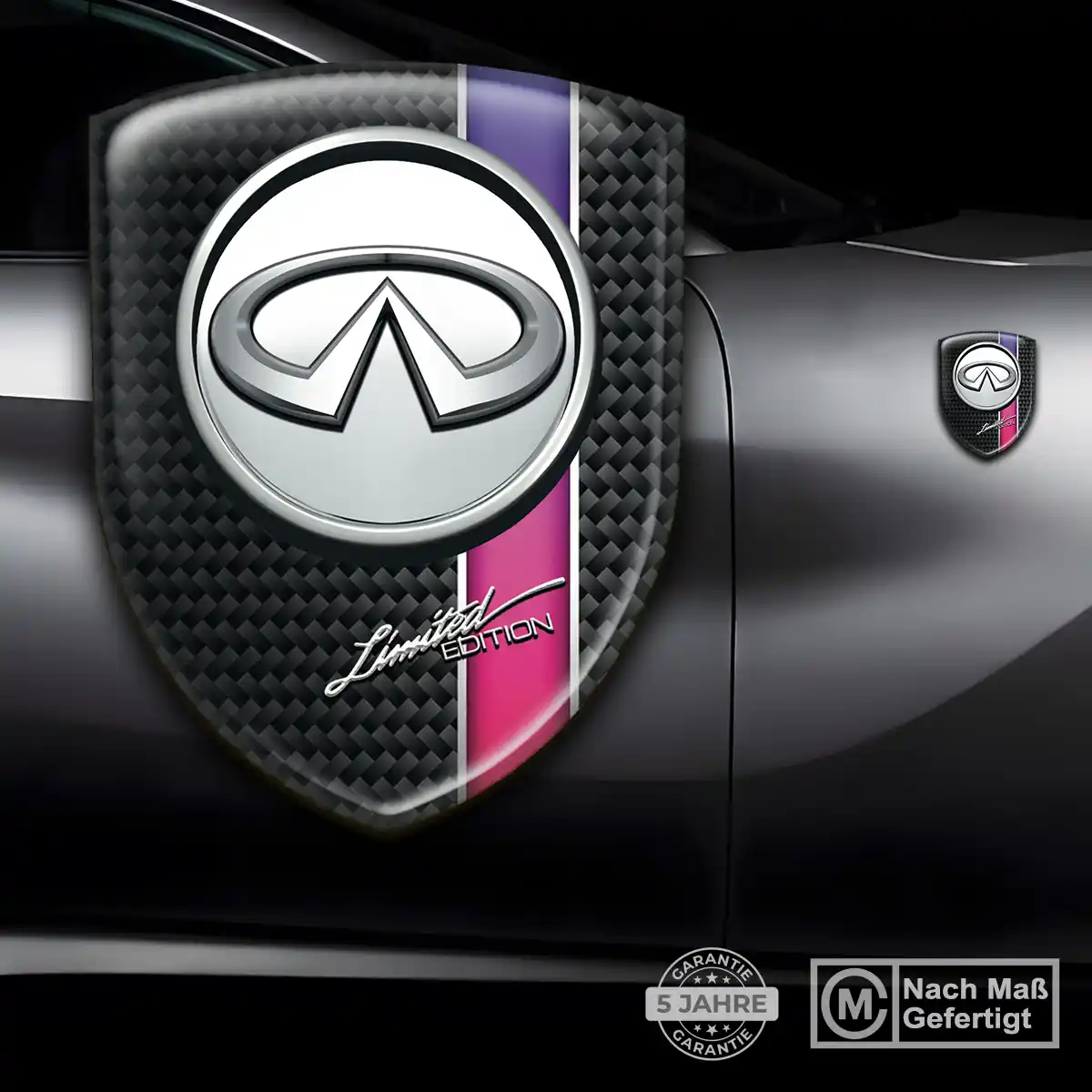 Infiniti Silikon Aufkleber Embleme Auto Hochwertiges Harz