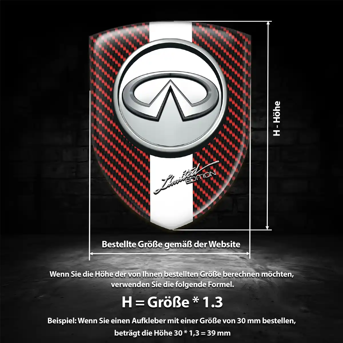 Infiniti Silikon Aufkleber Embleme Auto Limitierte Auflage
