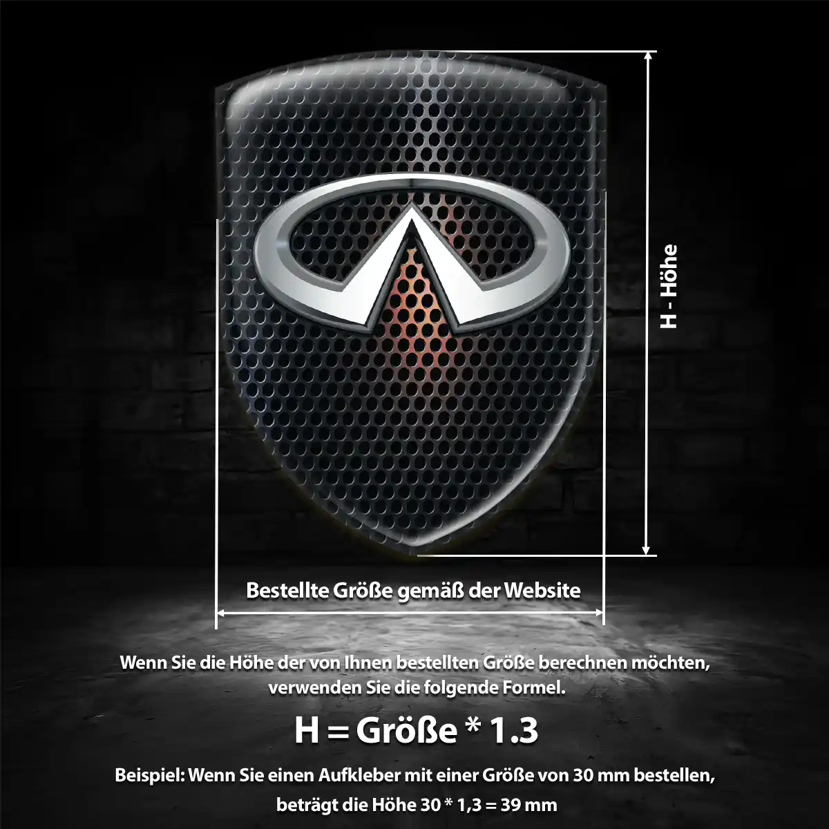 Infiniti Silikon Aufkleber Embleme Auto Markenedition