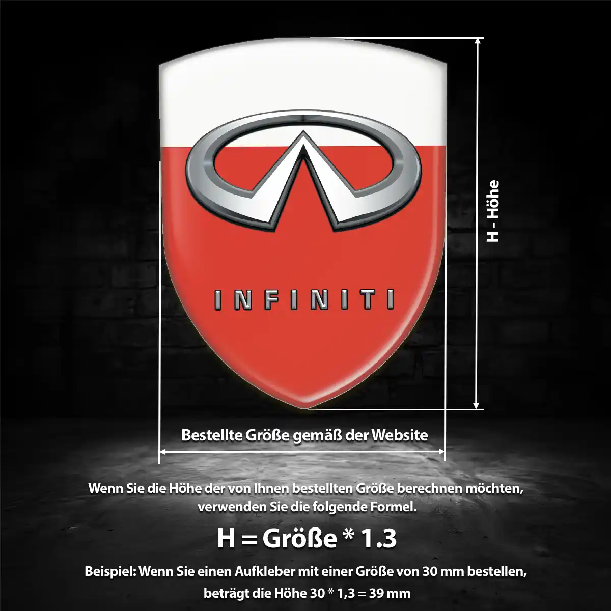 Infiniti Silikon Aufkleber Embleme Edles Design