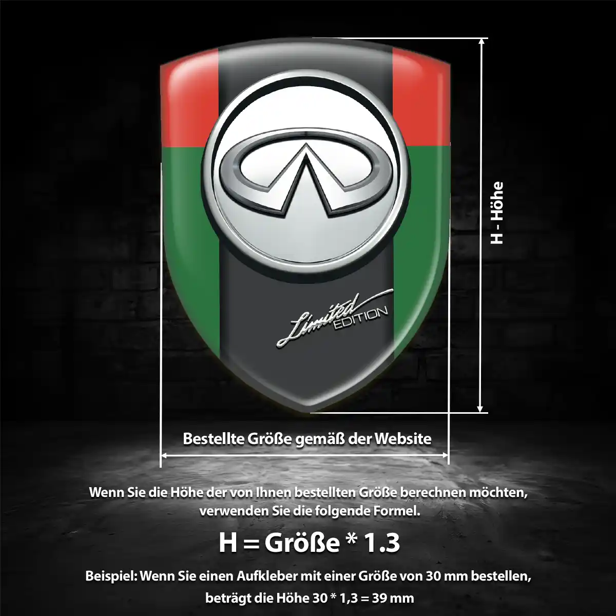Infiniti Silikon Aufkleber Embleme Elegantes Design