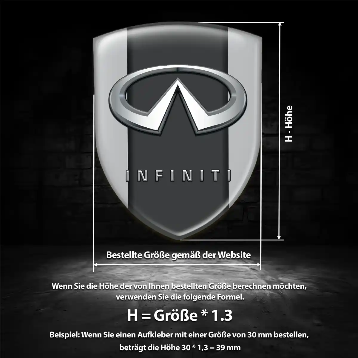 Infiniti Silikon Aufkleber Embleme Erstklassige Qualität