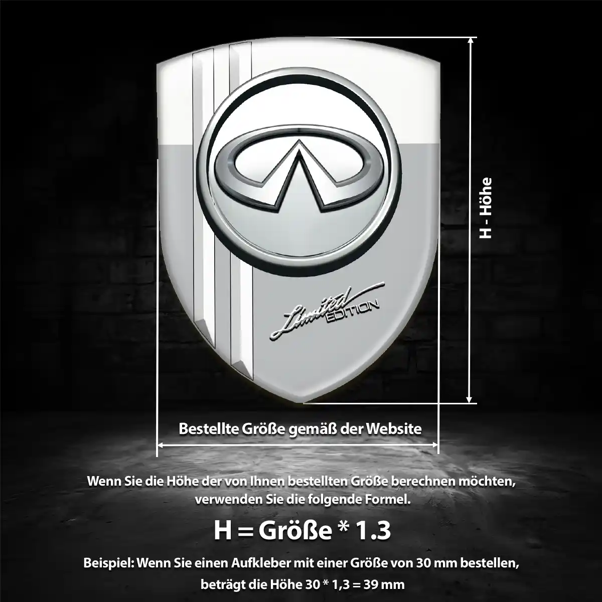 Infiniti Silikon Aufkleber Embleme Exterieurdesign