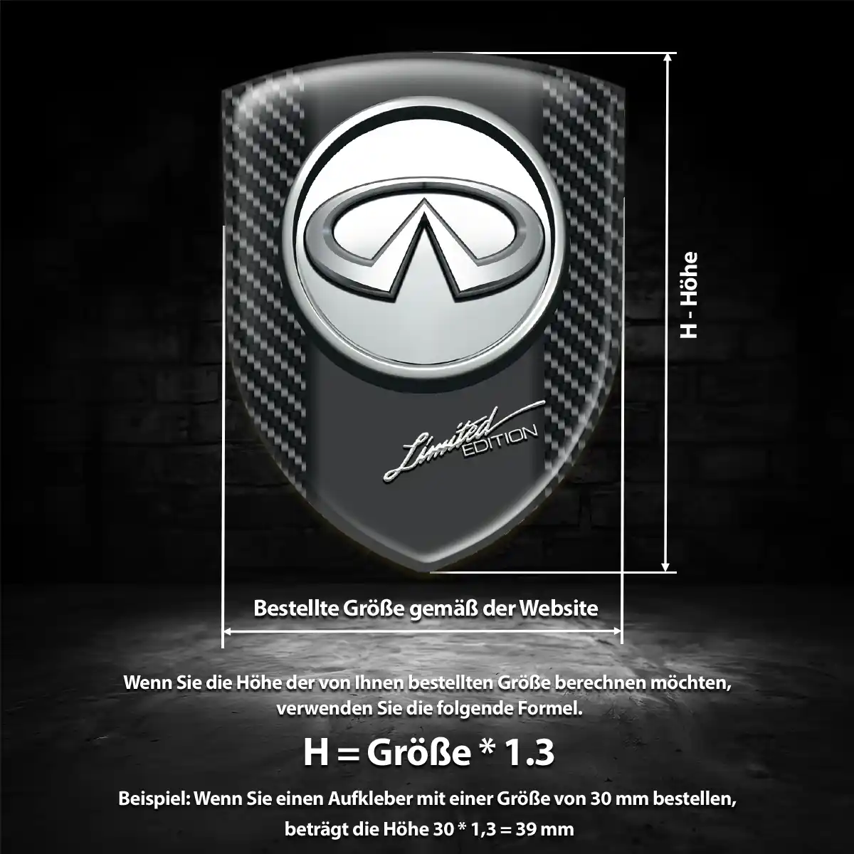 Infiniti Silikon Aufkleber Embleme Höchste Qualität