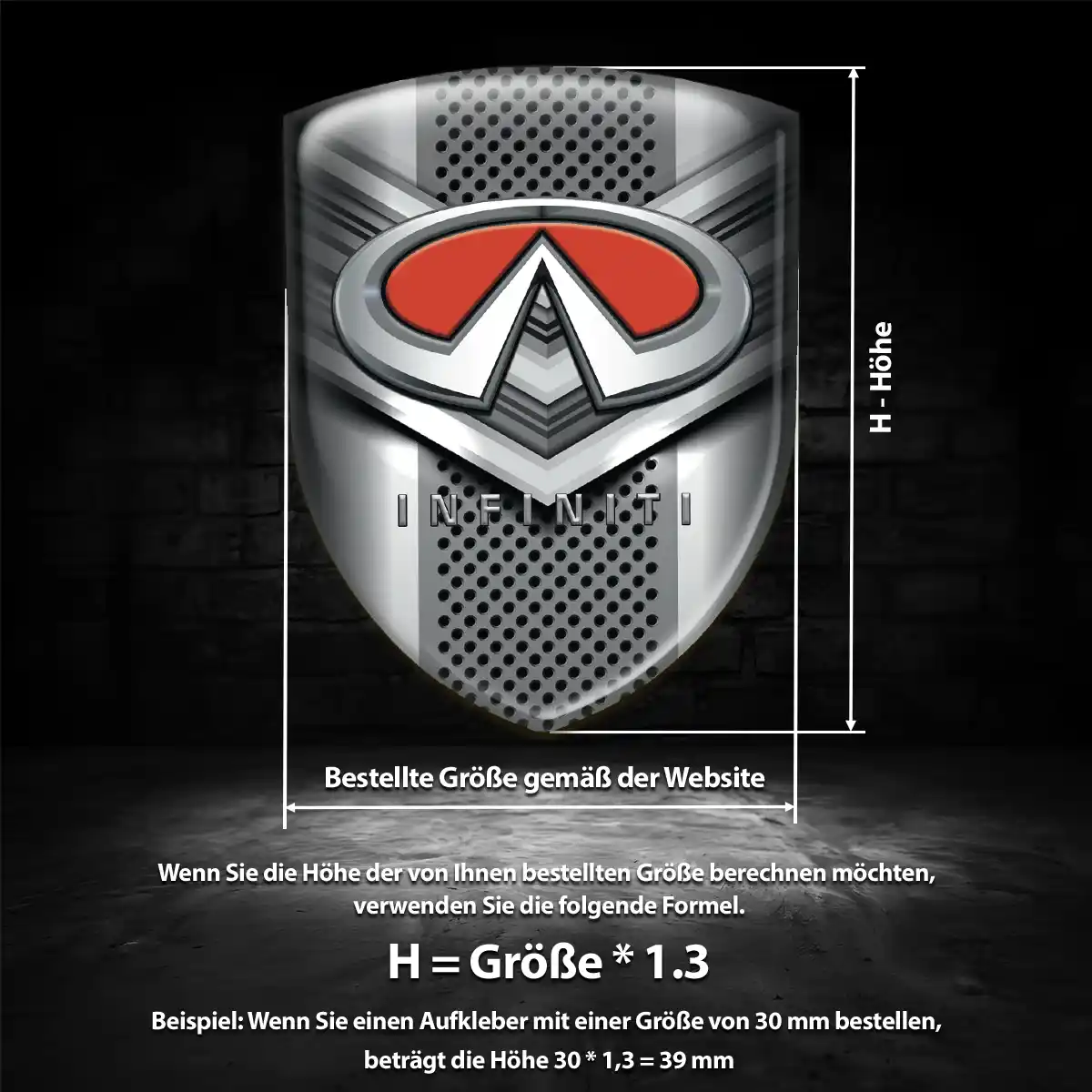 Infiniti Silikon Aufkleber Embleme Interieurdesign