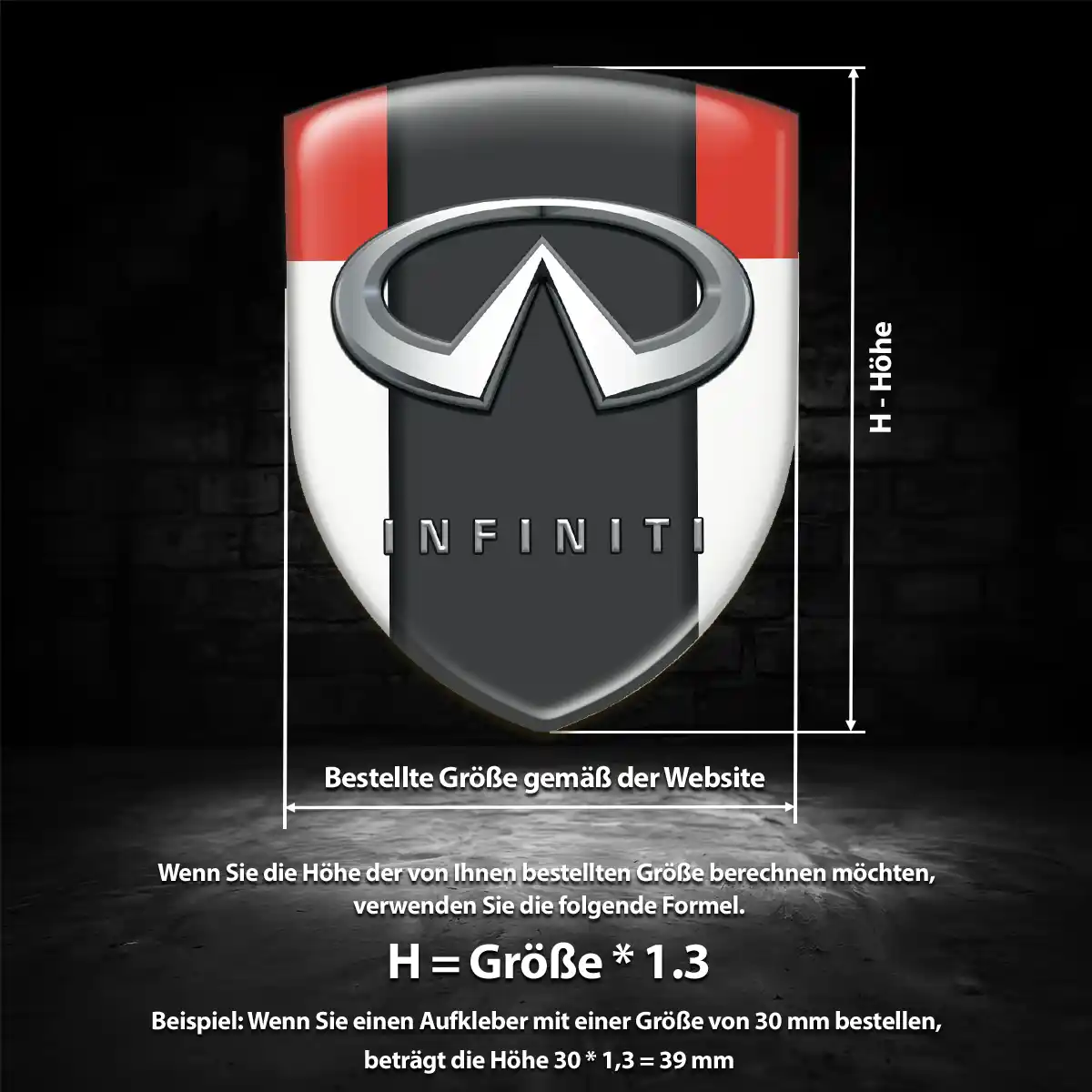 Infiniti Silikon Aufkleber Embleme Premium-Edition