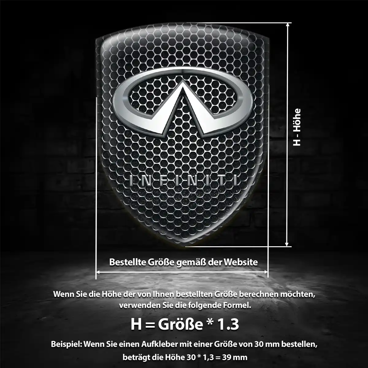 Infiniti Silikon Aufkleber Hochwertiges Harz