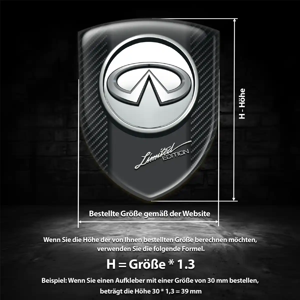 Infiniti Silikon Aufkleber Interieurdesign