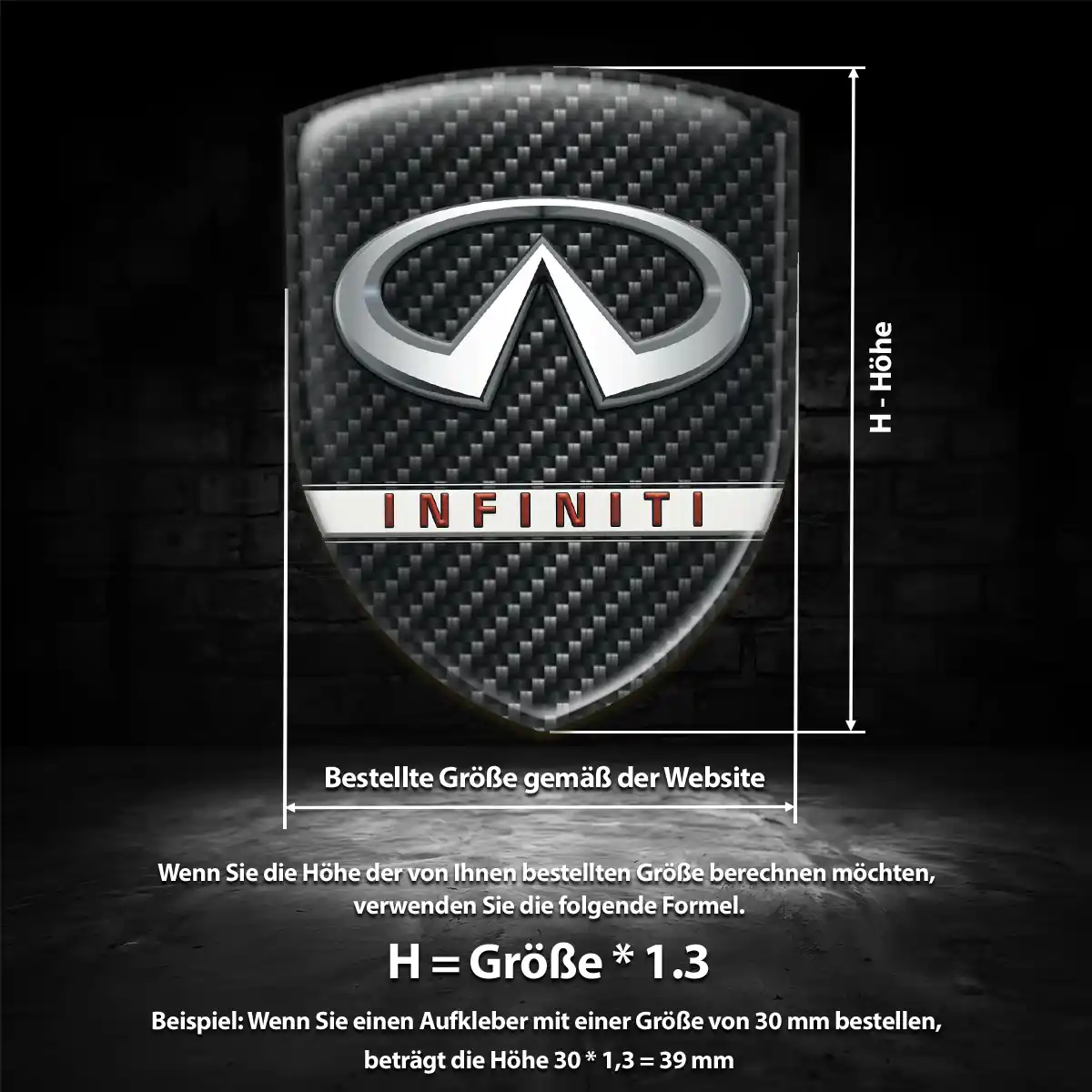 Infiniti Silikon Aufkleber Tuningfahrzeug