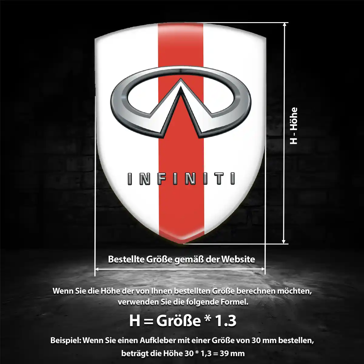 Infiniti Silikon Aufkleber Wappen Anspruchsvolles Design