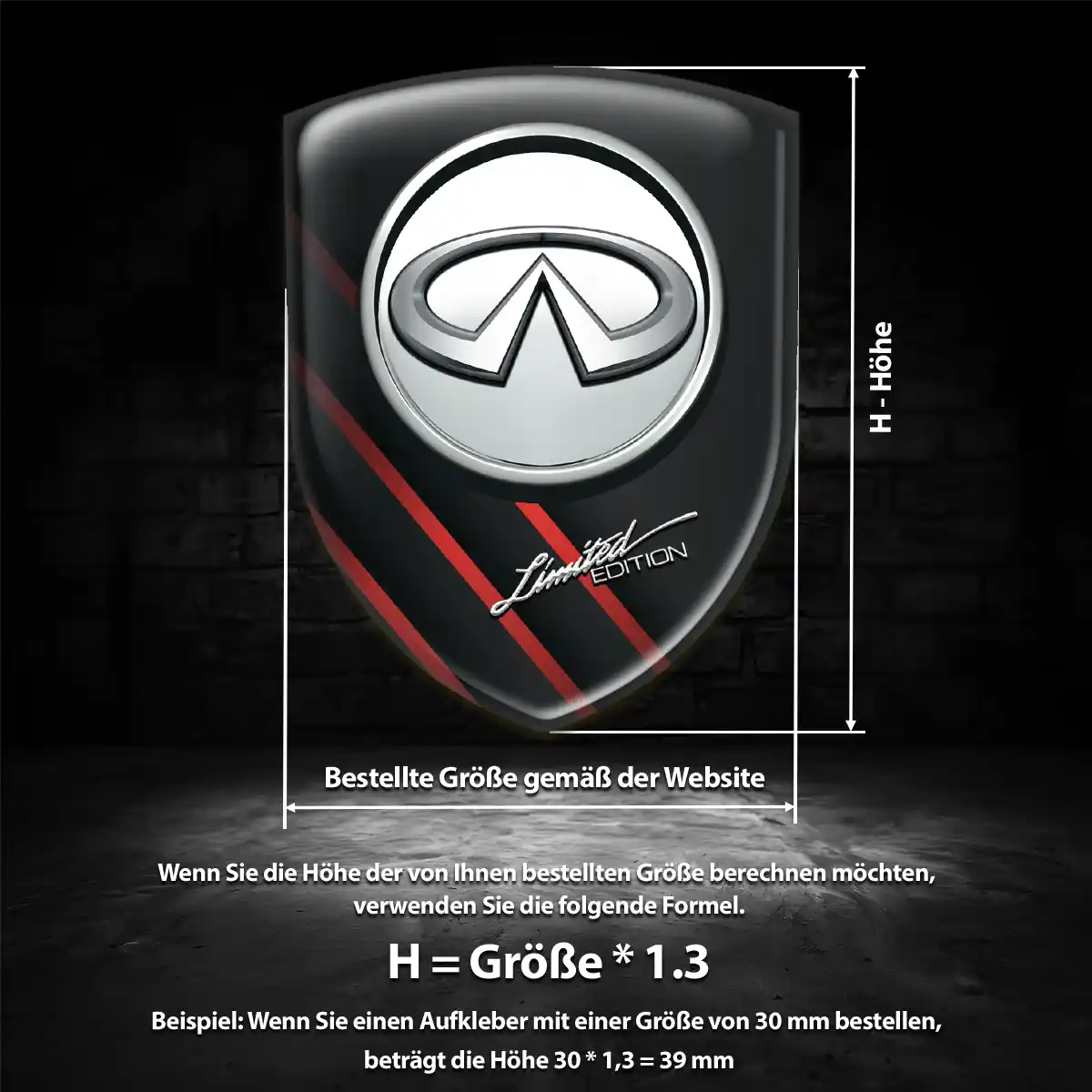 Infiniti Silikon Aufkleber Wappen Auto Exterieurdesign