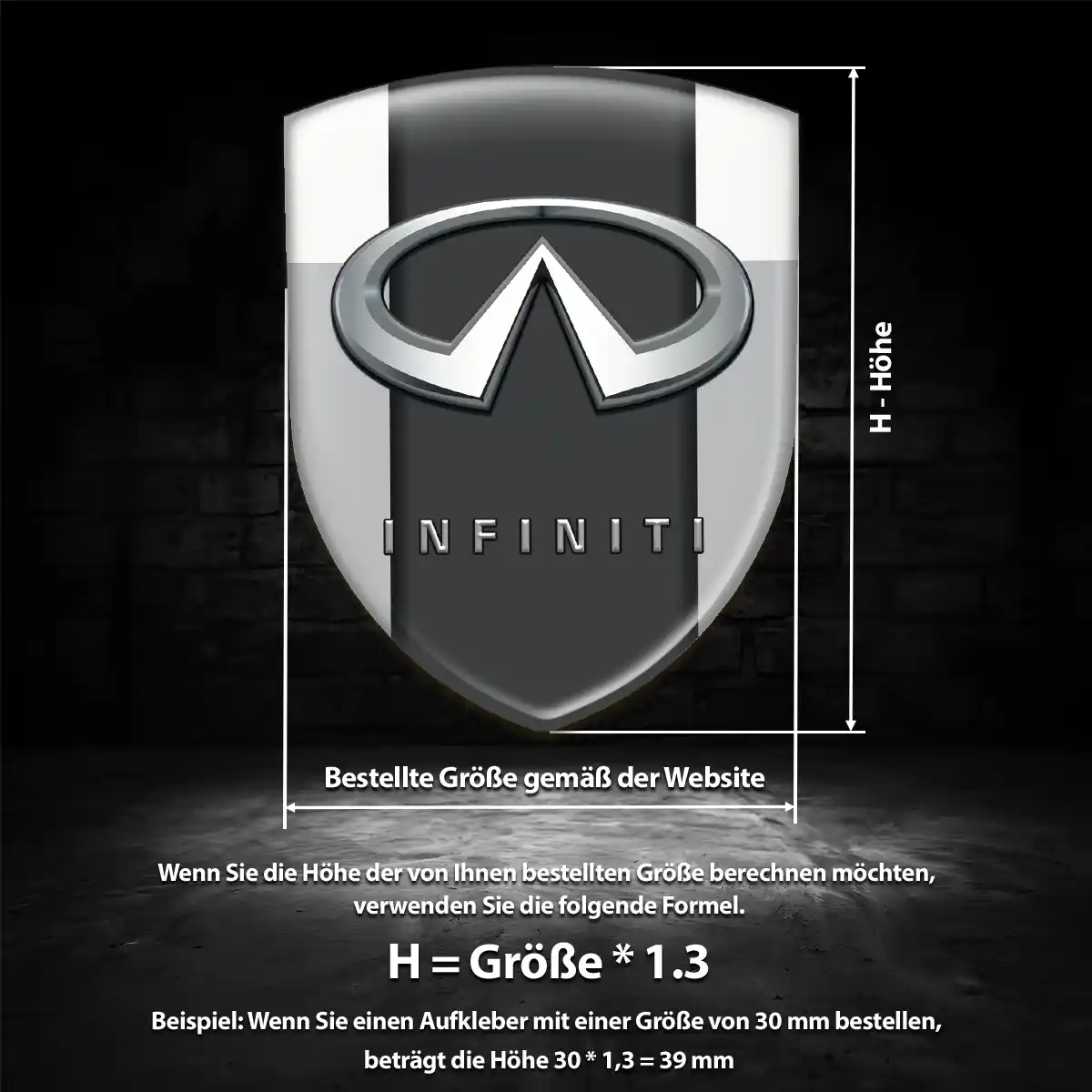 Infiniti Silikon Aufkleber Wappen Auto Hohe Qualität