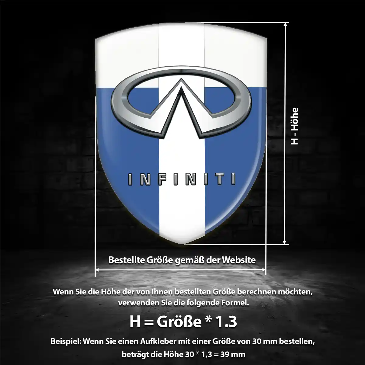 Infiniti Silikon Aufkleber Wappen Überzeugende Qualität