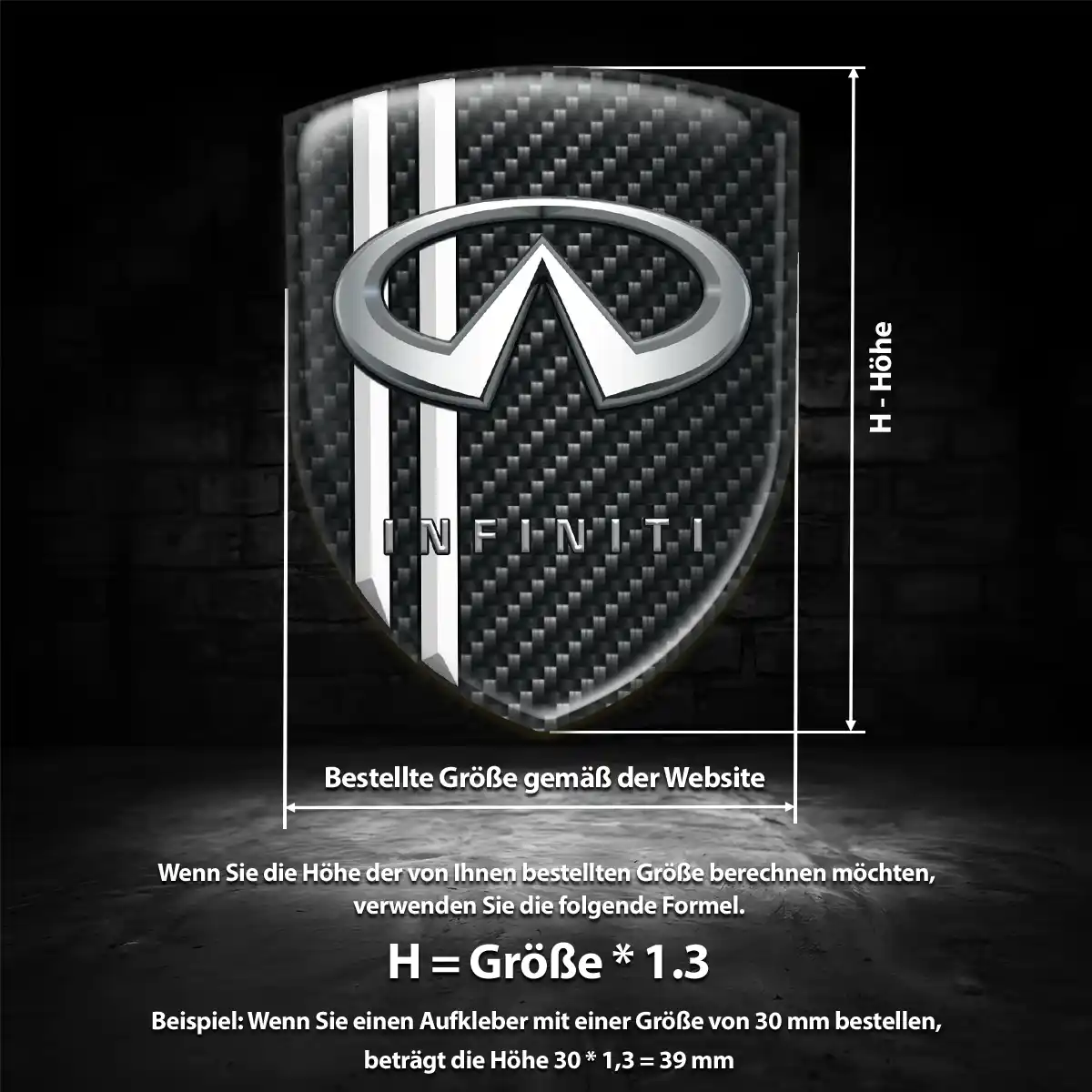 Infiniti Silikon Aufkleber Wappen Edles Design