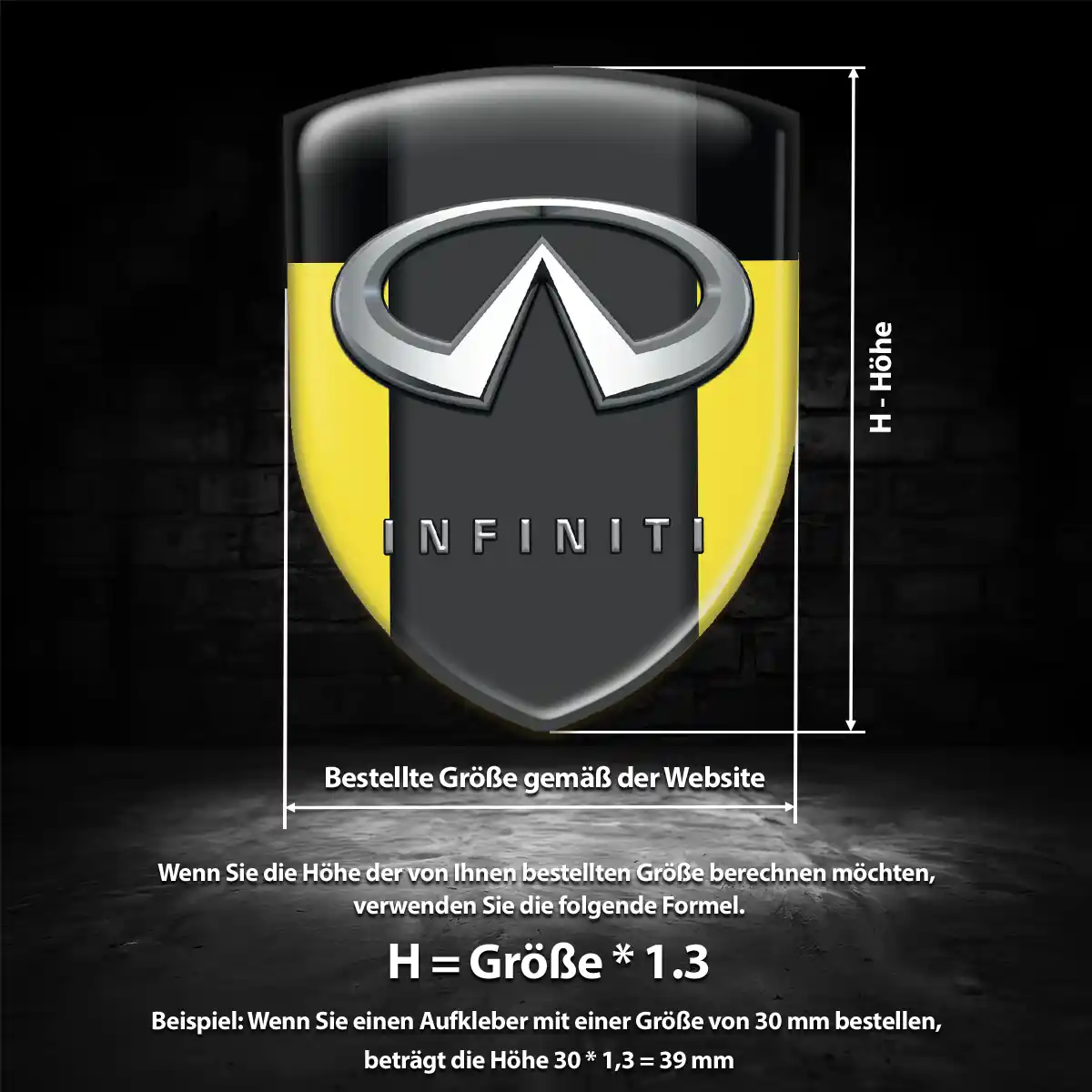 Infiniti Silikon Aufkleber Wappen Elegantes Design
