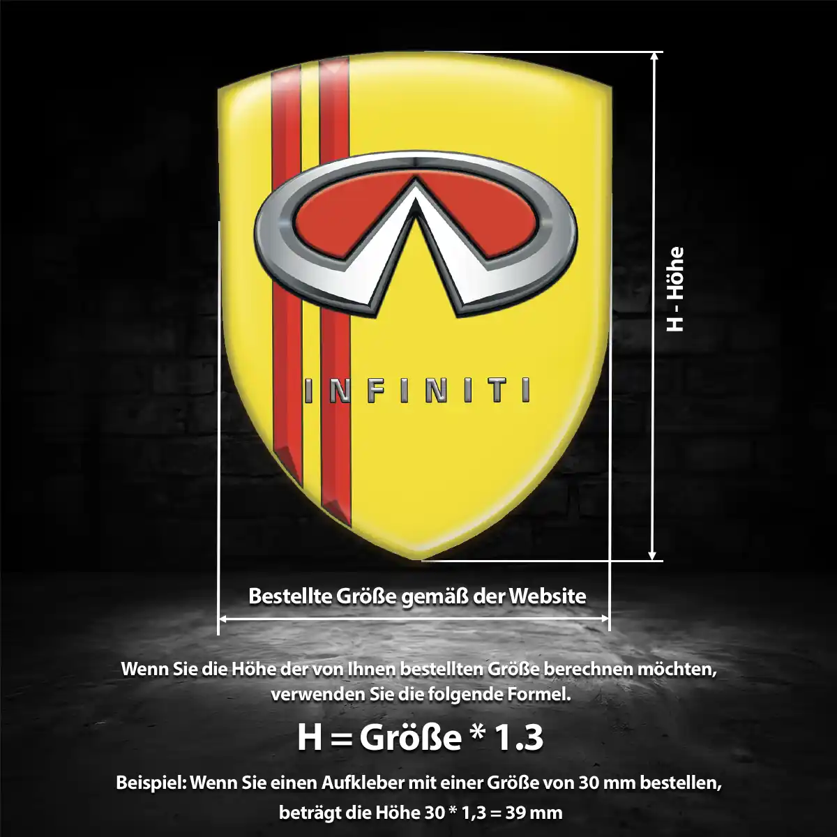 Infiniti Silikon Aufkleber Wappen Erstklassige Qualität