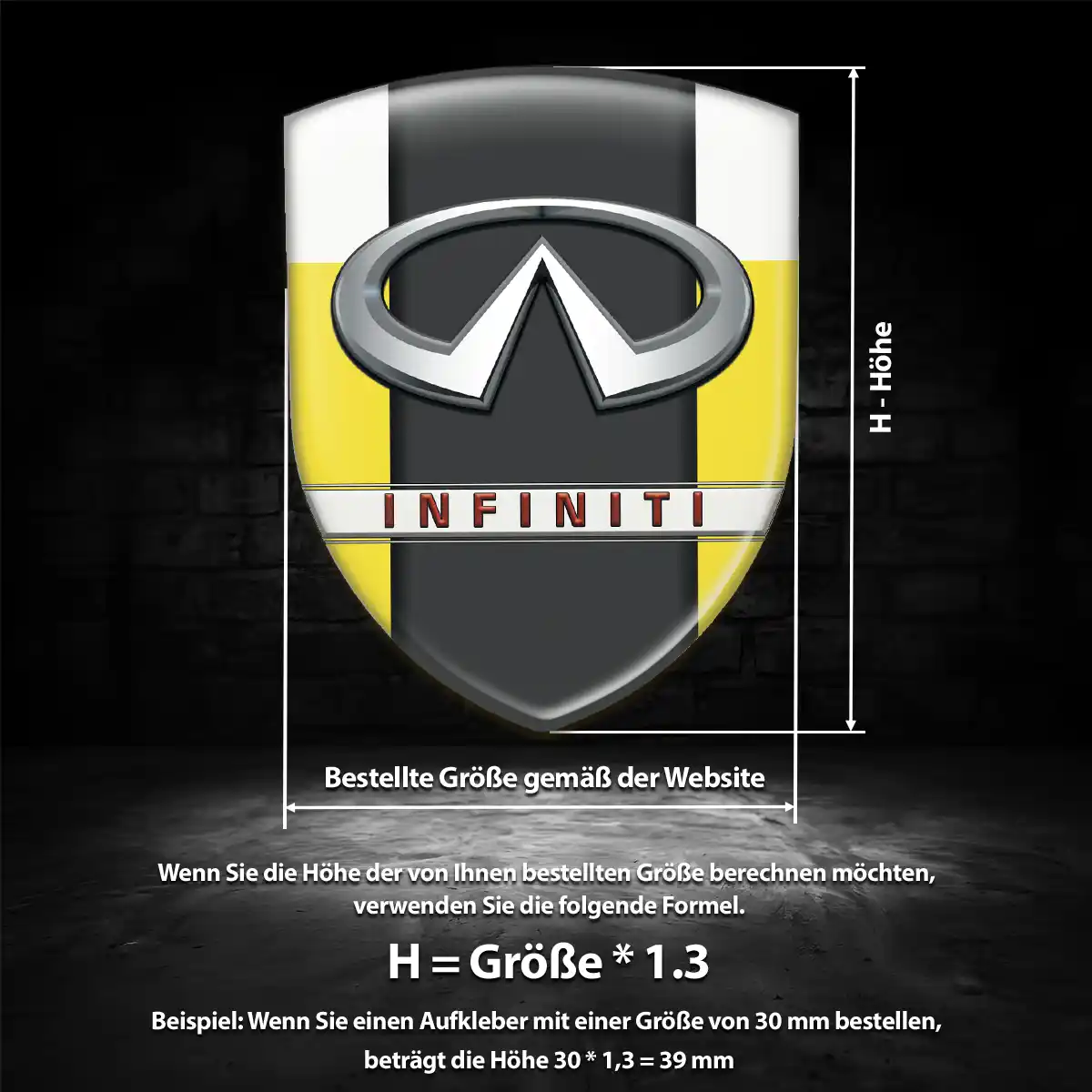 Infiniti Silikon Aufkleber Wappen Exterieurdesign