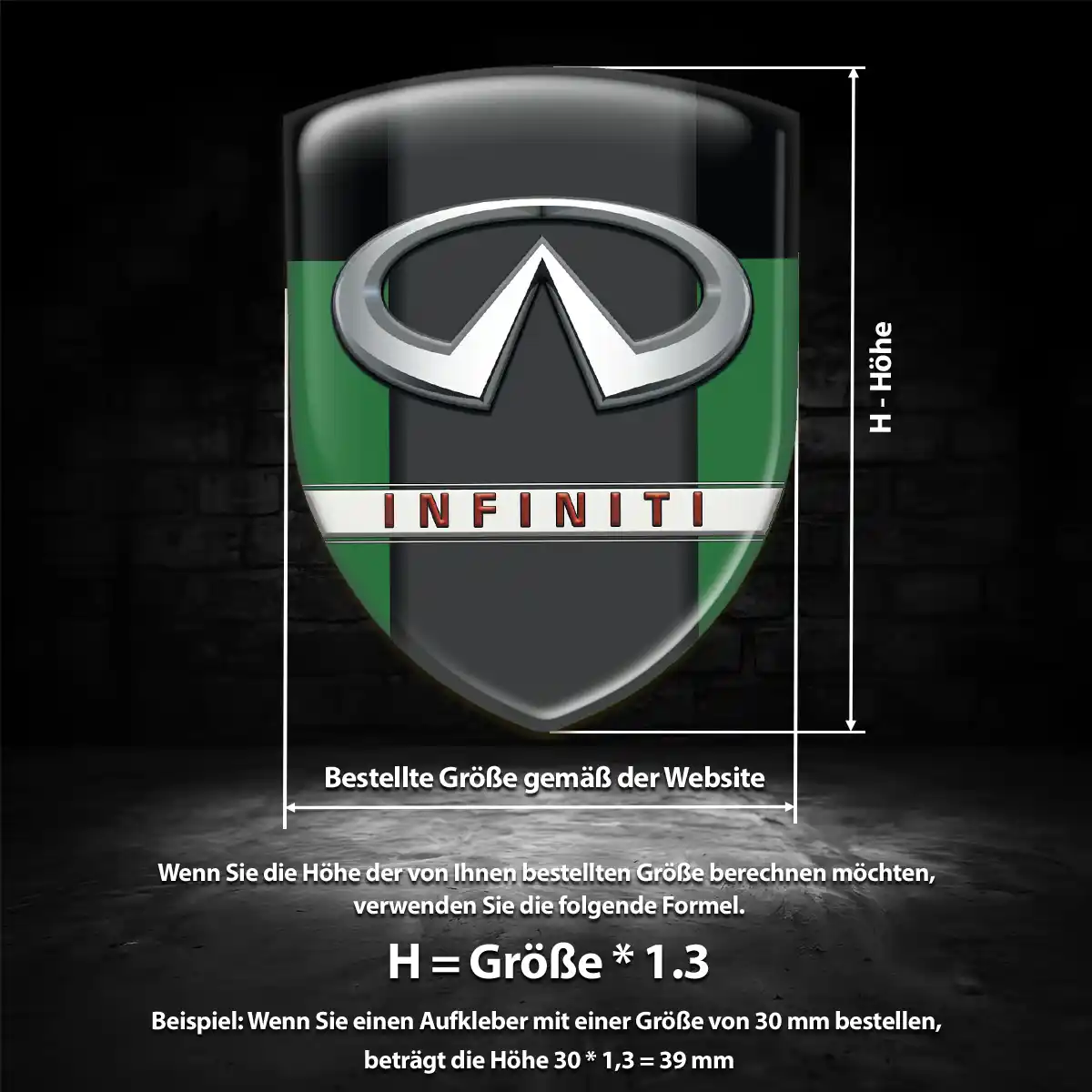 Infiniti Silikon Aufkleber Wappen Hohe Qualität
